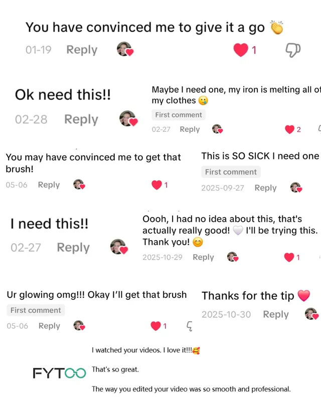 A screenshot of a social media post featuring comments about a beauty product, with enthusiastic reactions and suggestions from users.